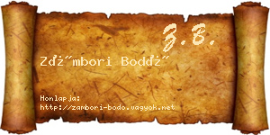Zámbori Bodó névjegykártya